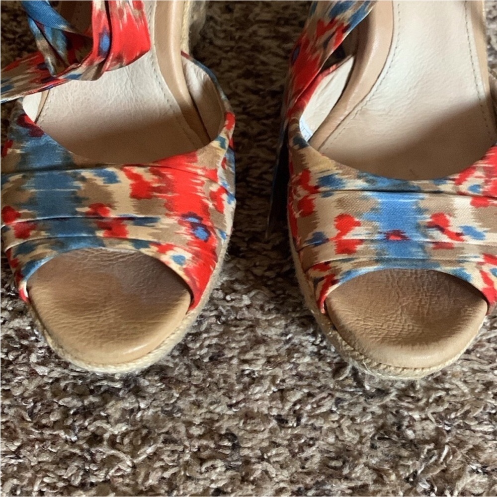 UGG Lucianna Santorini silk Ikat print wrap espadrilles sandals Size 7.5 - Picture 7 of 13